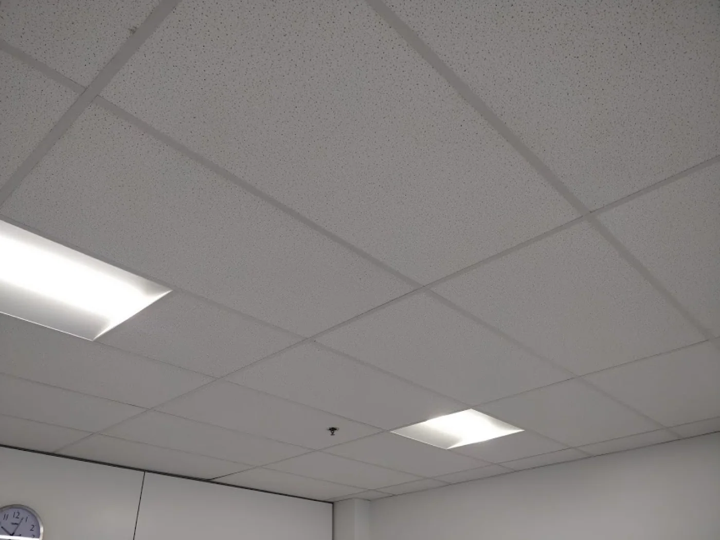 Completed T-bar ceiling